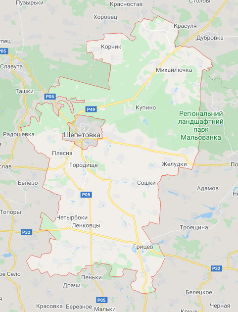 Карта бурения Шепетовский район Хмельницкой области