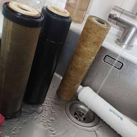 Ремонт фильтра для воды обратного осмоса Ecosoft Standard PRO и замена картриджей в многоэтажном доме в с. Белогородка Бучанского района Киевской области
