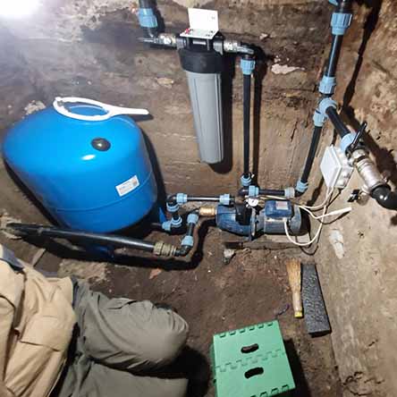 Ремонт и замена гидроаккумулятора (гидробака) AO24 Imera ( Aquasystem ) на Aquasystem VAV 100 литров и автоматики насосной станции в Хотяновке Киевской области