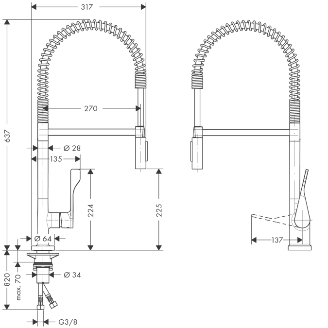 Смеситель для кухни Hansgrohe AXOR 39840800