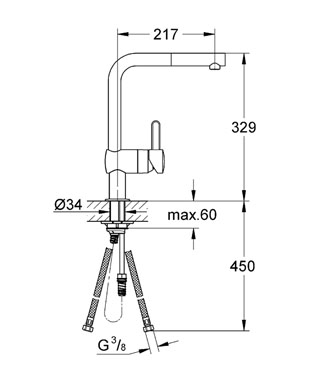 Смеситель для кухни Grohe FLAIR 32454000