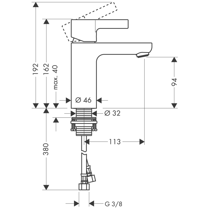Смеситель для раковины Hansgrohe METRIS S 31068000