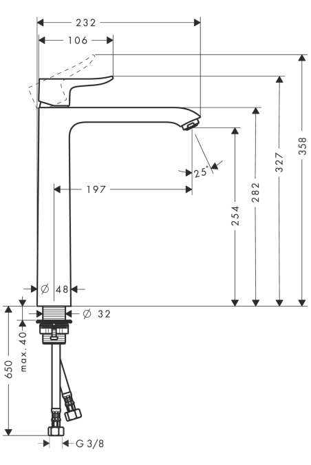 Смеситель для раковины Hansgrohe METRIS 31184000