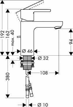 Смеситель для раковины Hansgrohe METROPOL 14061000