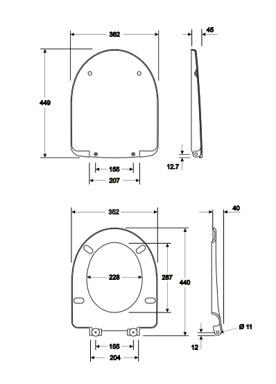 KOLO NOVA PRO сиденье с крышкой твердое, из материала Duroplast Soft Close