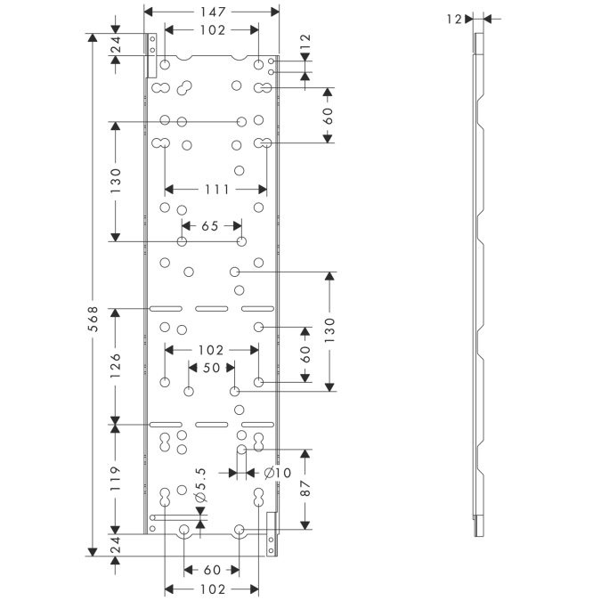 Установочная пластина Hansgrohe AXOR STARCK 10973180