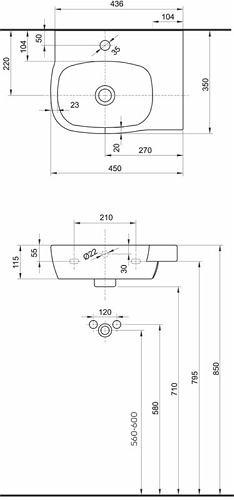 Умывальник Kolo STYLE L22145000