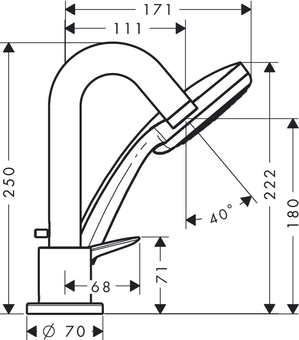 Смеситель для ванны Hansgrohe LOGIS 71313000