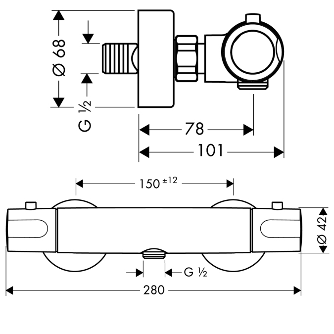 Термостат для душа Hansgrohe 14246000