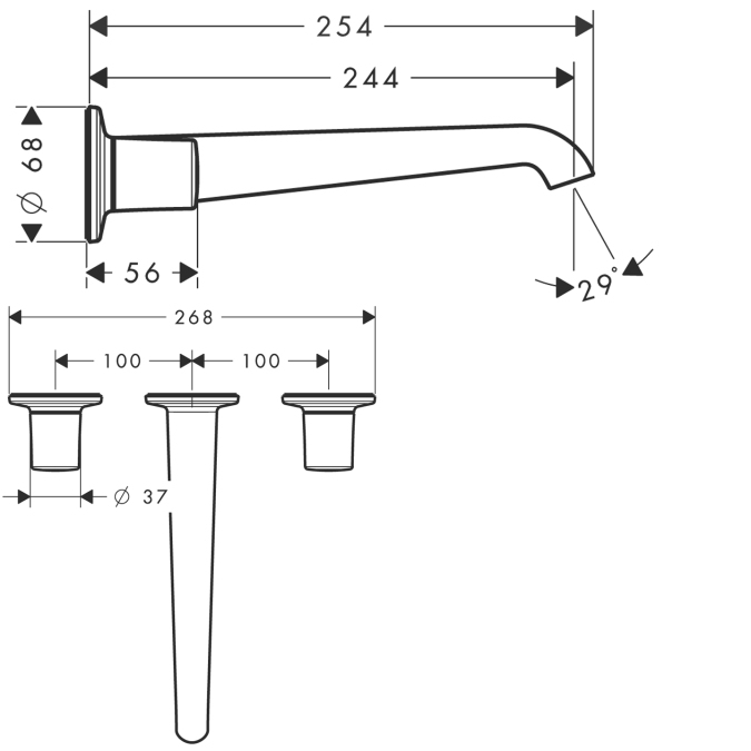 Смеситель для раковины Hansgrohe AXOR BOUROULLEC 19136000