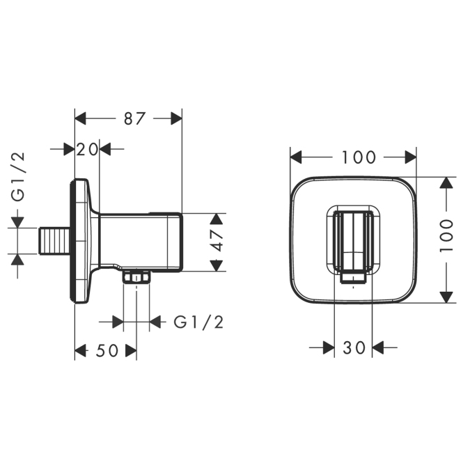 Подключение для душевого шланга Hansgrohe AXOR BOUROULLEC 19622000