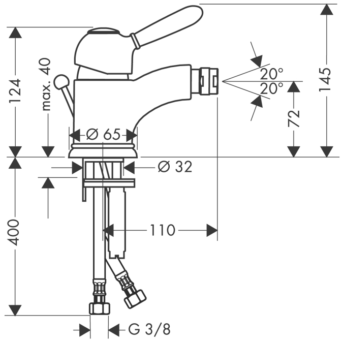 Смеситель для биде Hansgrohe AXOR CARLTON 17210090