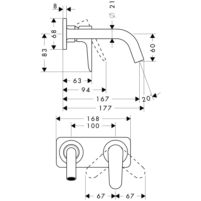 Смеситель для раковины Hansgrohe AXOR CITTERIO 34112000