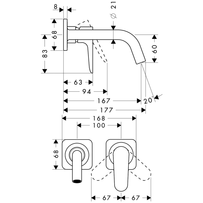 Смеситель для раковины Hansgrohe AXOR CITTERIO 34113000