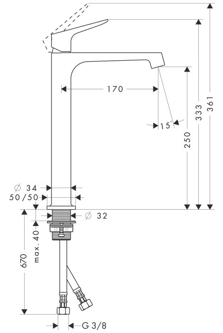 Смеситель для раковины Hansgrohe AXOR CITTERIO 34127000