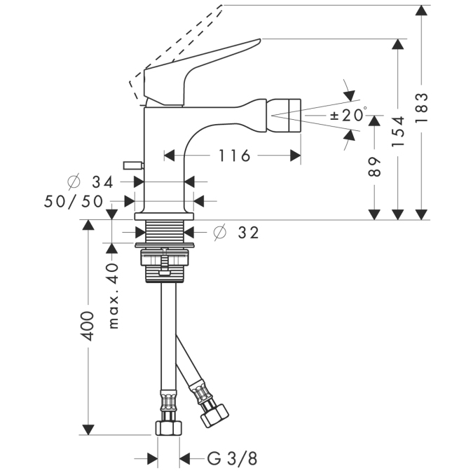 Смеситель для биде Hansgrohe AXOR CITTERIO 34210000