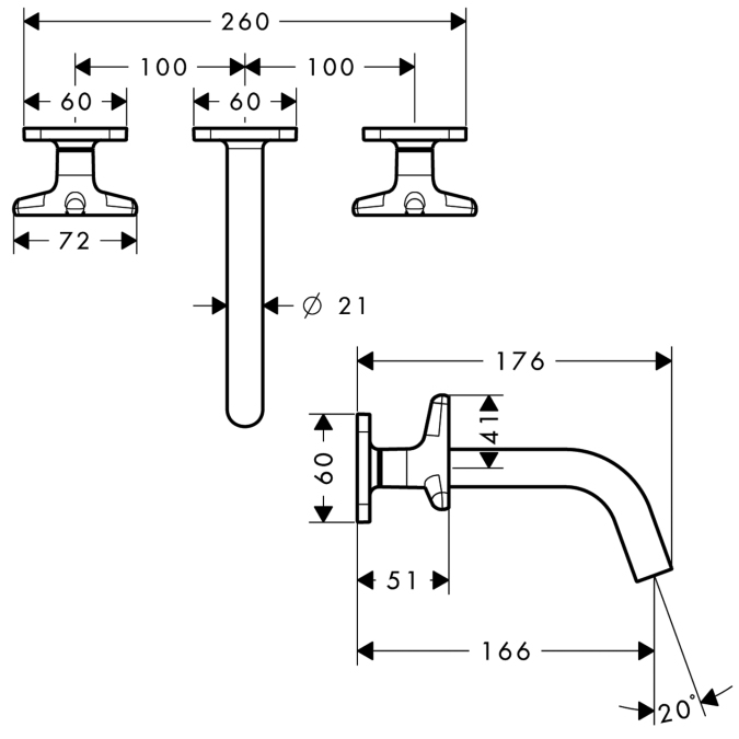 Смеситель для раковины Hansgrohe AXOR CITTERIO 34215000