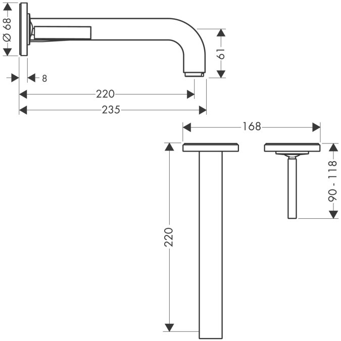 Смеситель для раковины Hansgrohe AXOR CITTERIO 39116000