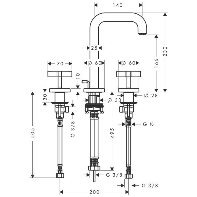 Смеситель для раковины Hansgrohe AXOR CITTERIO 39133000