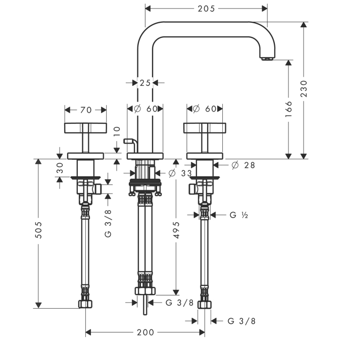 Смеситель для раковины Hansgrohe AXOR CITTERIO 39153000