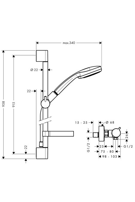Душевой набор Hansgrohe CROMA 100 VARIO 27035000