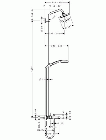 Душевая система Hansgrohe CROMA 27201000