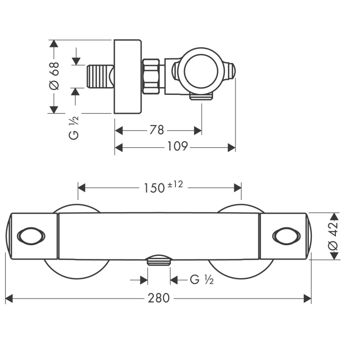 Термостат для душа Hansgrohe ECOSTAT 13261000