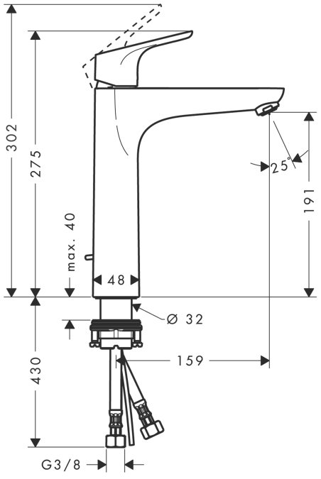 Смеситель для раковины Hansgrohe FOCUS 31608000