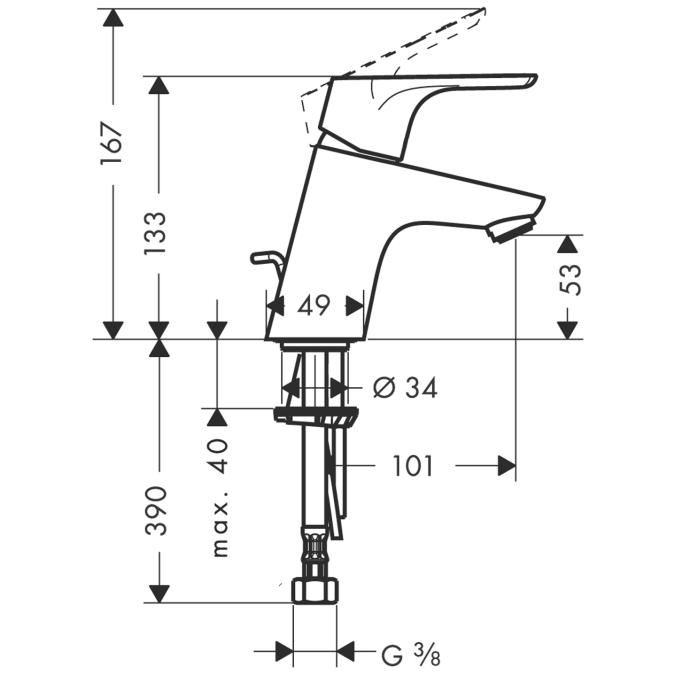 Смеситель для раковины Hansgrohe FOCUS 31730000