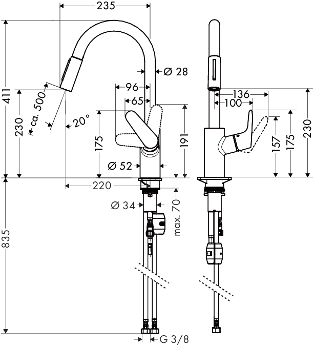 Смеситель для кухни Hansgrohe FOCUS 31815800