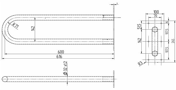 Поручень настенный Kolo LEHNEN L40301000