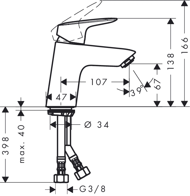 Смеситель для раковины Hansgrohe LOGIS 71071000