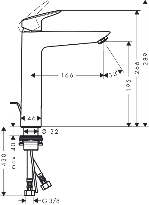 Смеситель для раковины Hansgrohe LOGIS 71090000