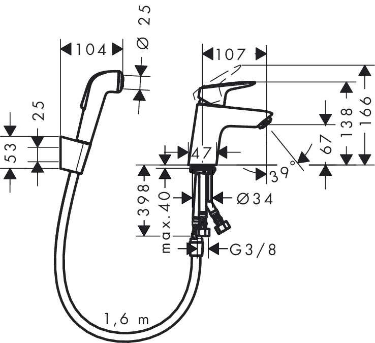 Смеситель для раковины Hansgrohe LOGIS 71290000