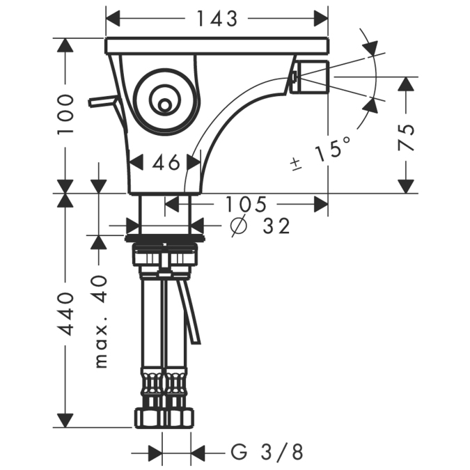 Смеситель для биде Hansgrohe AXOR MASSAUD 18210000