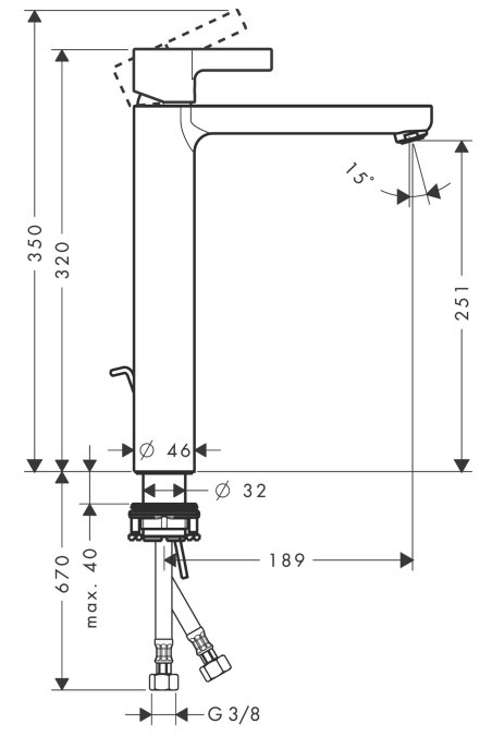 Смеситель для раковины Hansgrohe METRIS 31022000