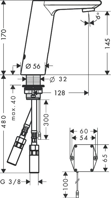 Смеситель для раковины Hansgrohe METRIS 31100000