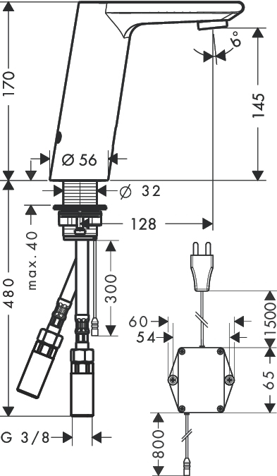 Смеситель для раковины Hansgrohe METRIS 31102000
