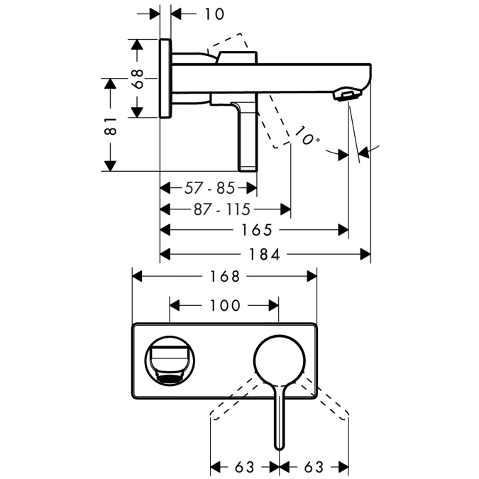 Смеситель для раковины Hansgrohe METRIS 31162000