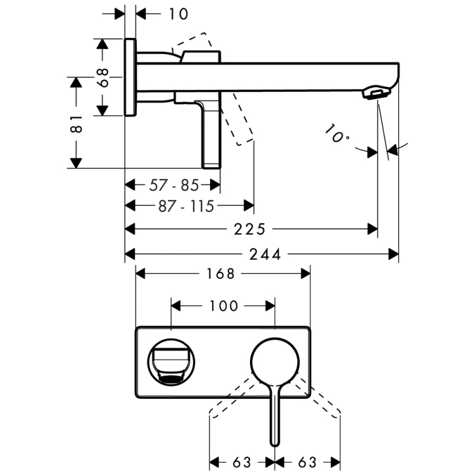 Смеситель для раковины Hansgrohe METRIS 31163000