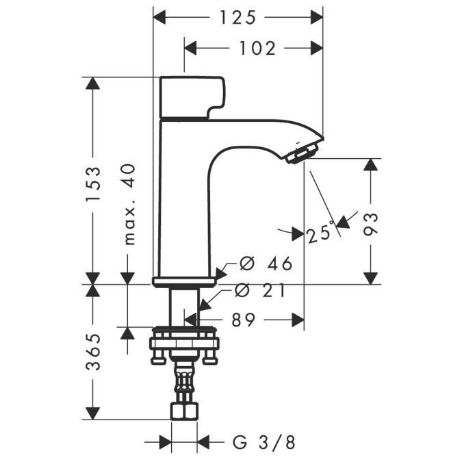 Смеситель для раковины Hansgrohe METRIS 31166000