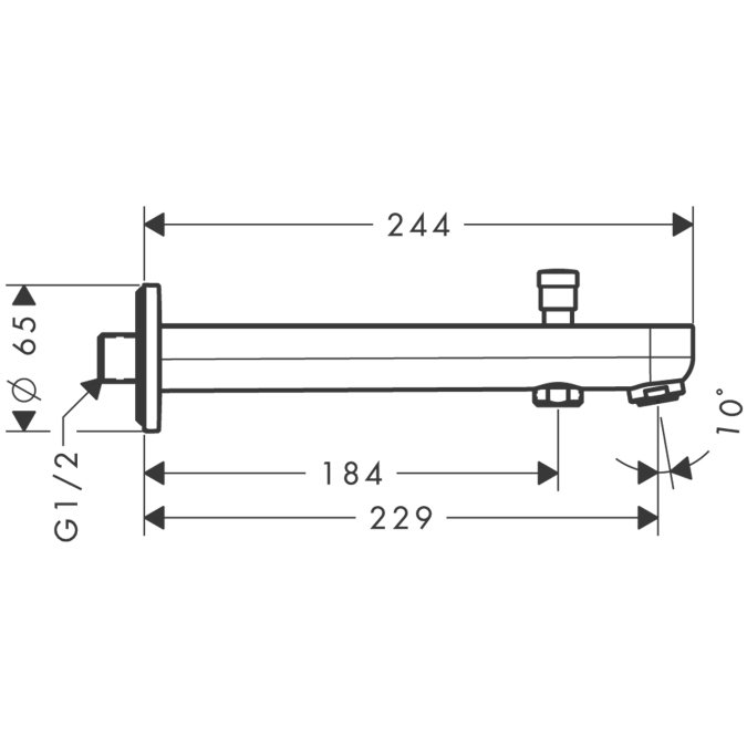 Излив для ванны Hansgrohe METRIS 31416000