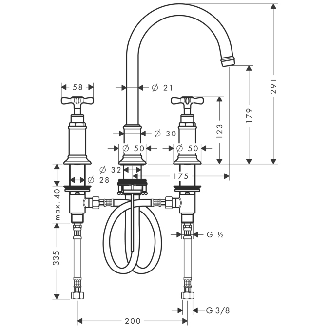 Смеситель для раковины Hansgrohe AXOR MONTREUX 16513000