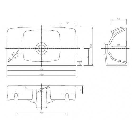Умывальник Kolo NOVA PRO M32247000