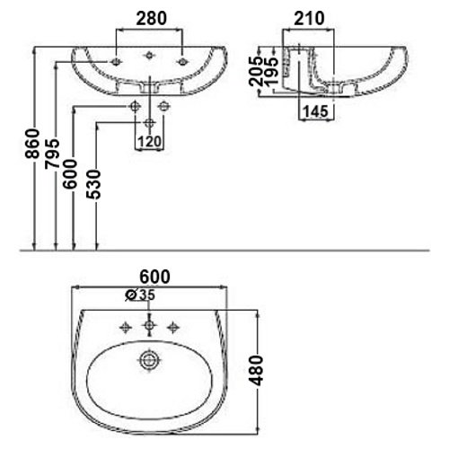 Умывальник Kolo OVUM L41160000