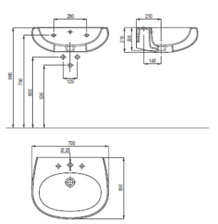 Умывальник Kolo OVUM L41170000