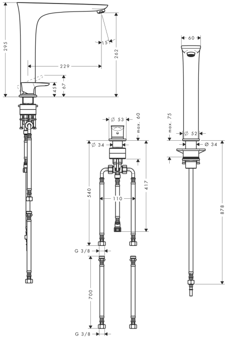 Смеситель для кухни Hansgrohe PURAVIDA 15812800