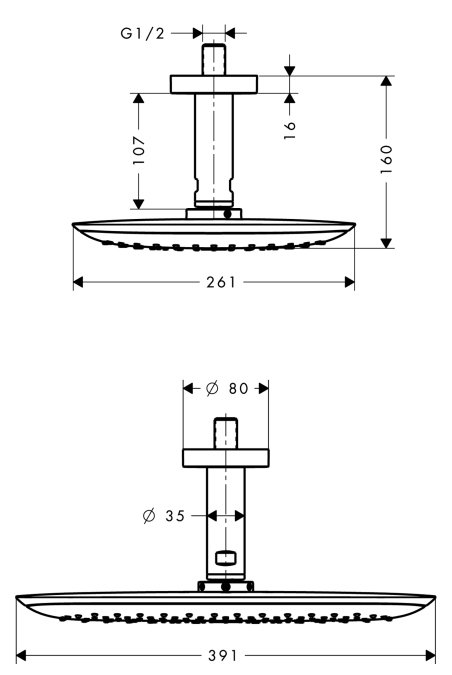Верхний душ Hansgrohe PURAVIDA 27390400