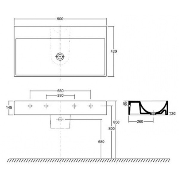 Умывальник Kolo QUATTRO K61491900