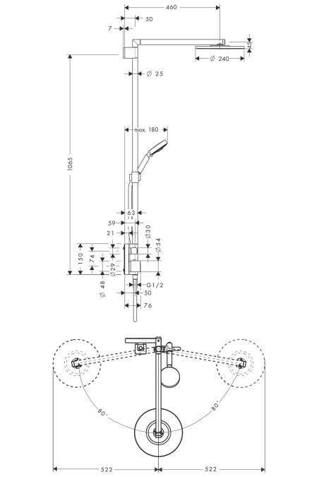 Душевая система Hansgrohe RAINDANCE 27145000